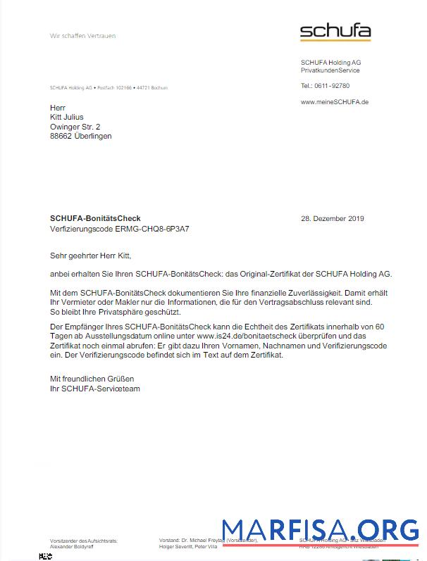 Realistic GERMANY SCHUFA utility bill Word and PDF template